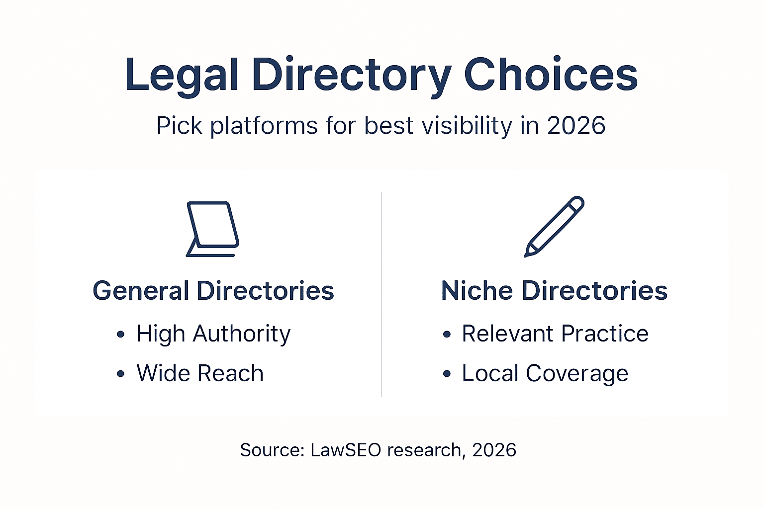Infographic about choosing legal directories