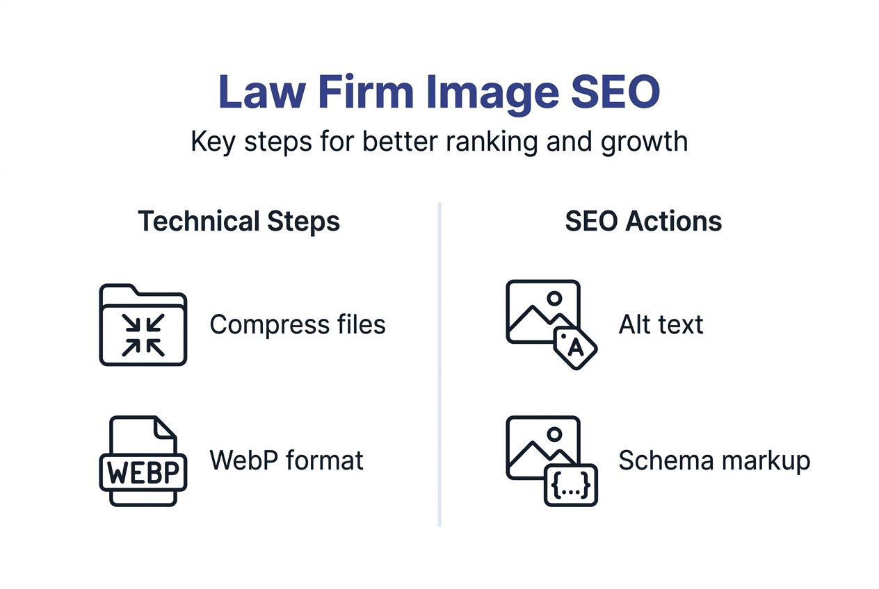 Infographic of law firm image SEO steps
