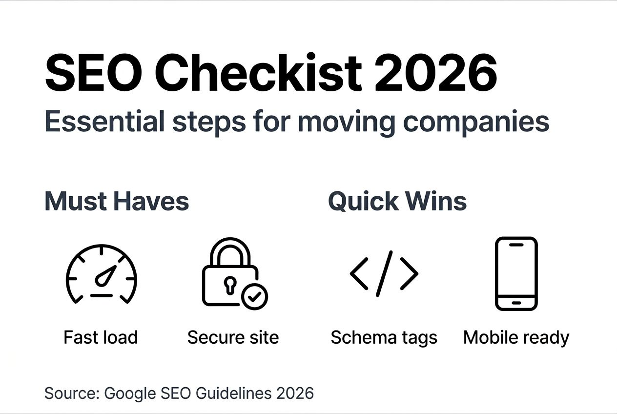 Infographic technical SEO checklist for movers