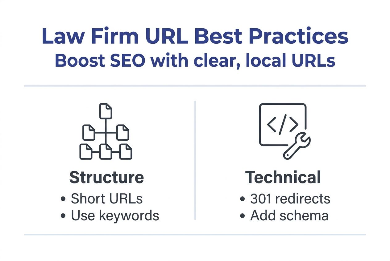 Infographic of best practices for law firm URLs