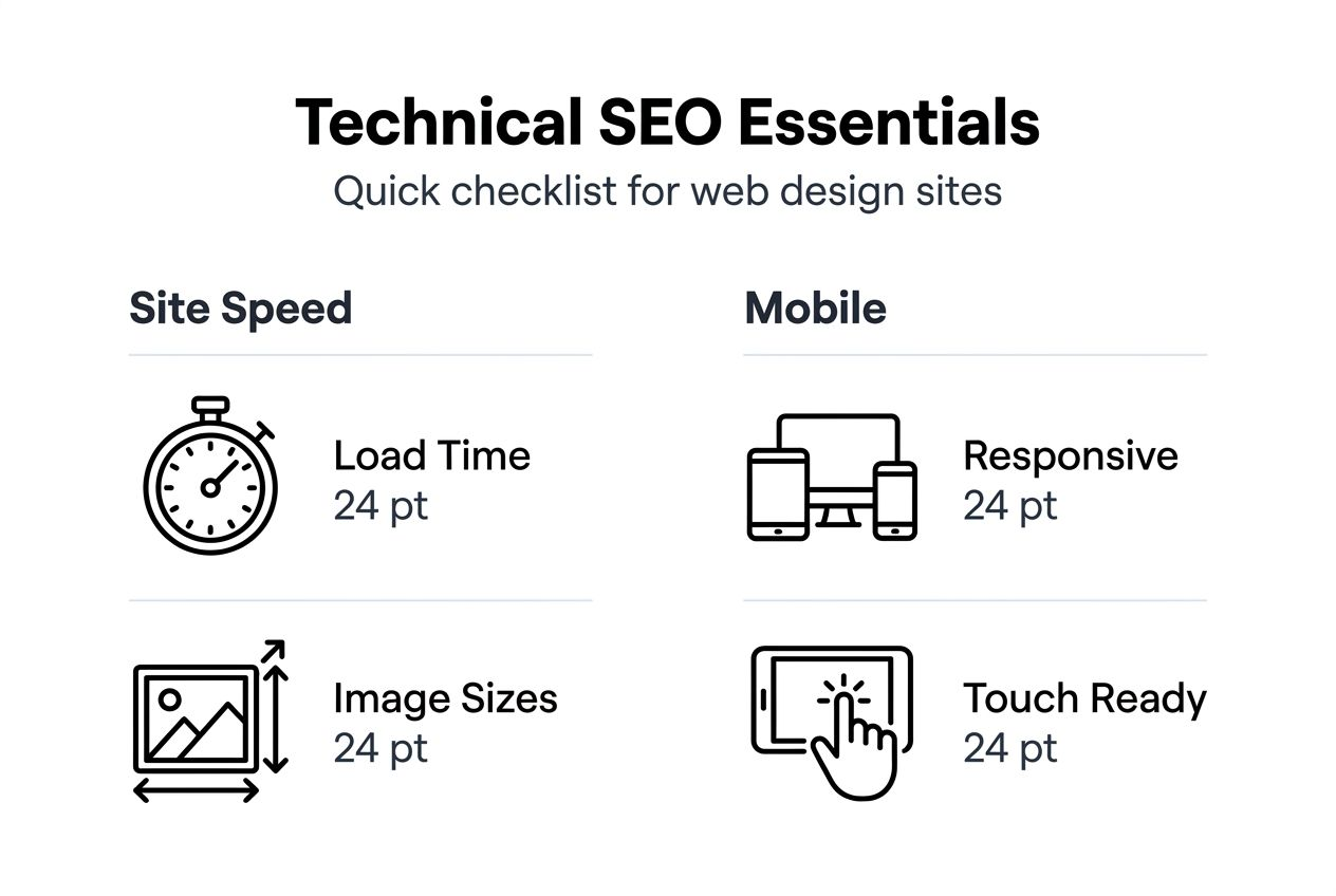 Infographic with technical SEO essentials checklist