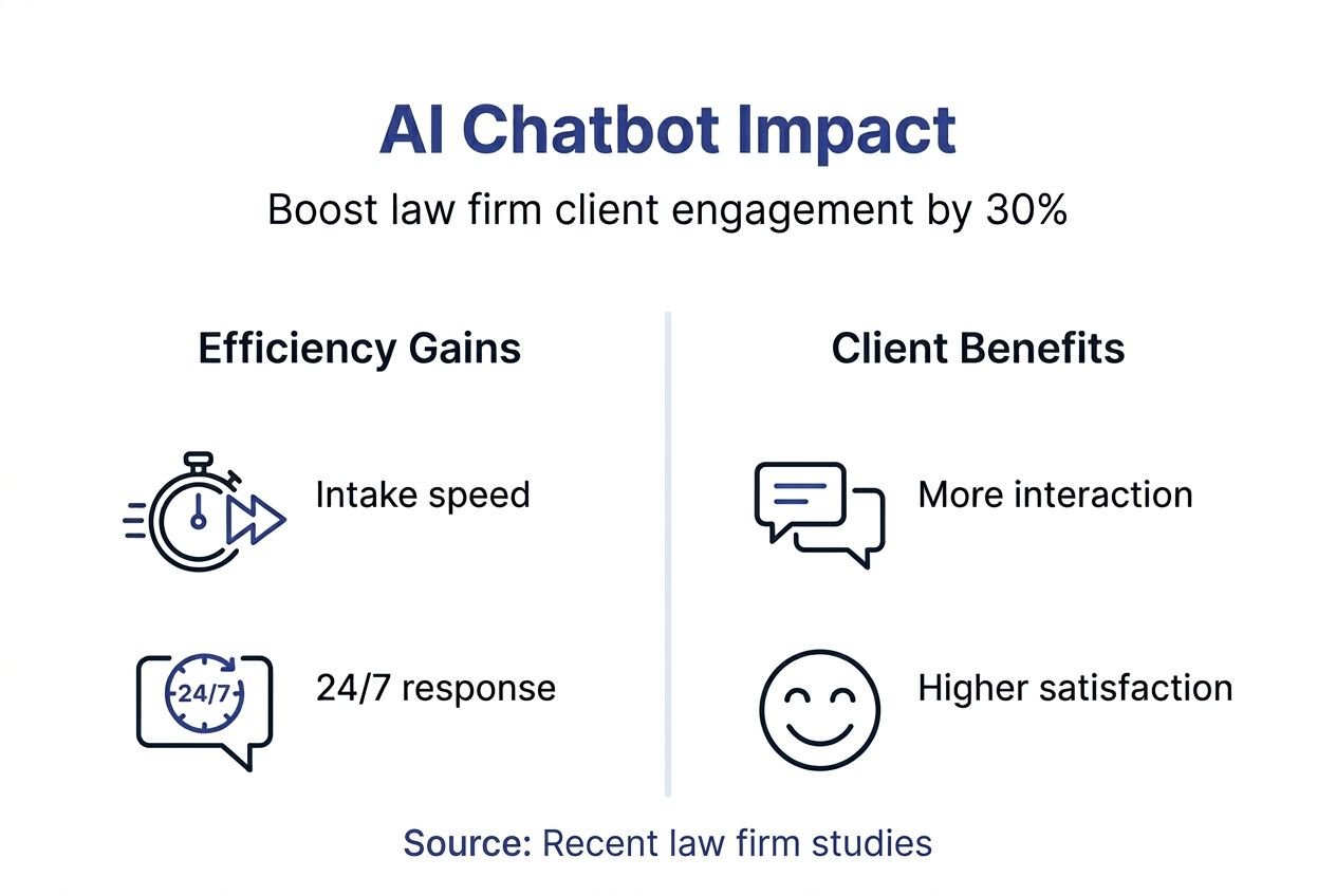 Infographic showing chatbot efficiency and client benefits