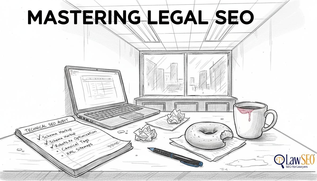 Lawyer checks SEO list in break room