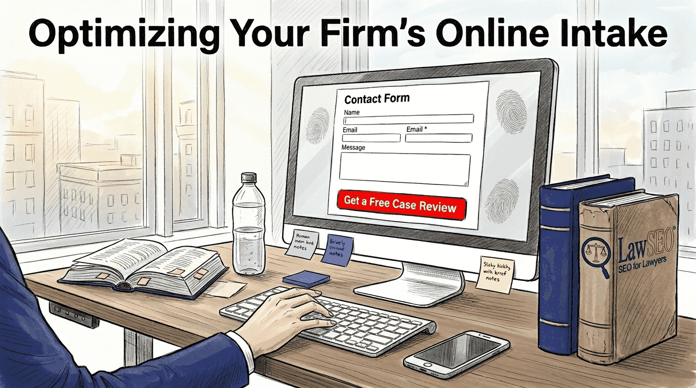 Attorney working on landing page contact form layout