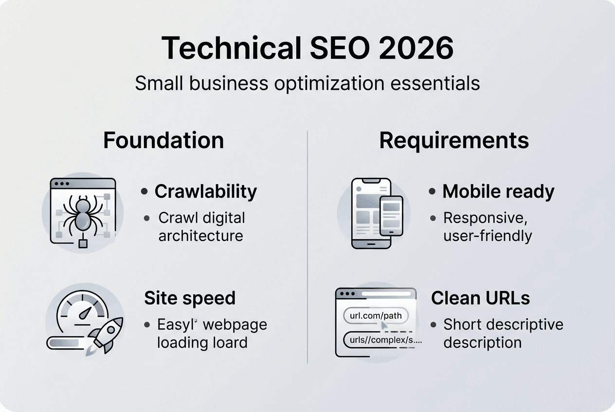 Technical SEO 2026 basics infographic