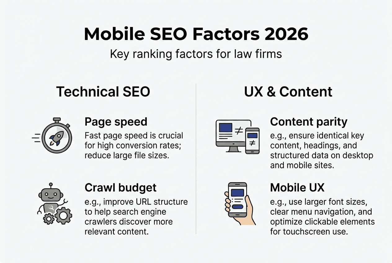 Infographic about key mobile SEO factors
