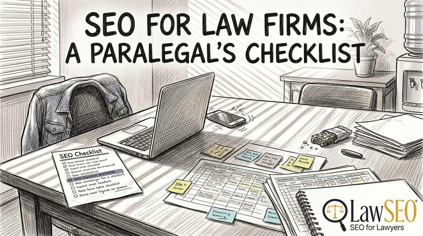 Paralegal reviewing SEO checklist process