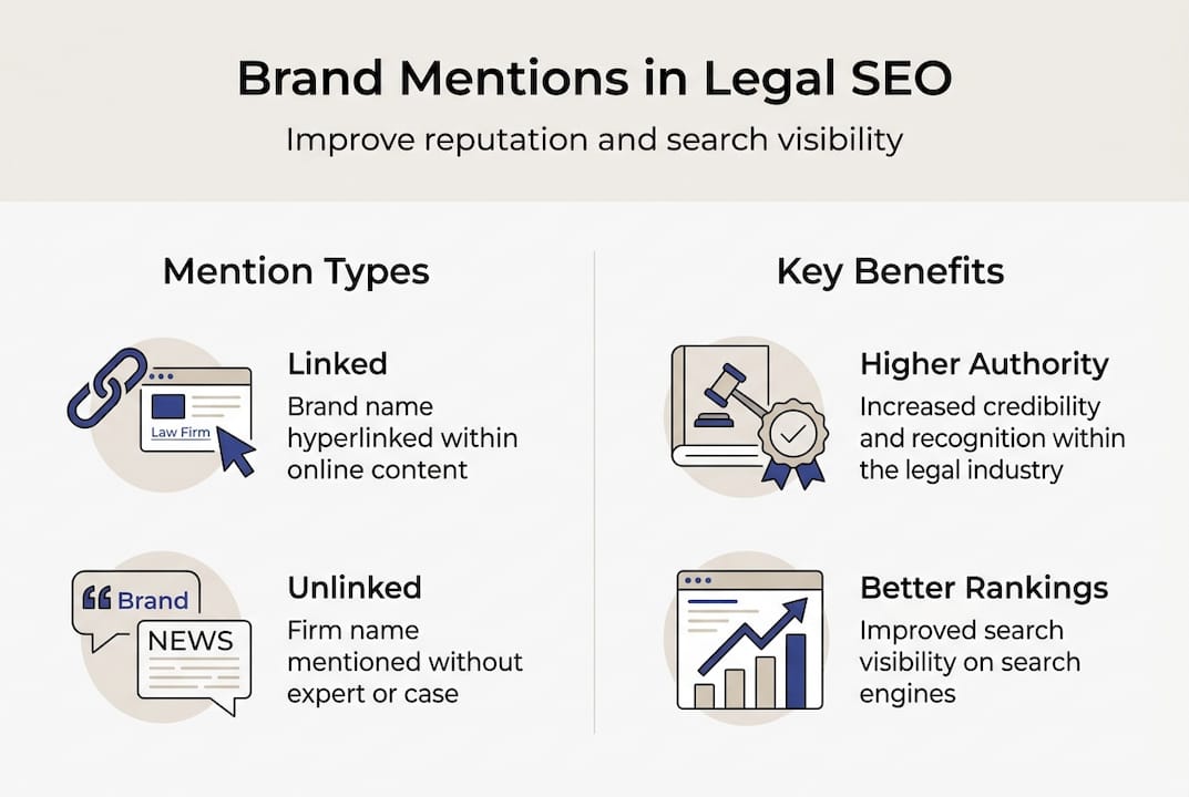 Infographic visualizing brand mentions for law SEO