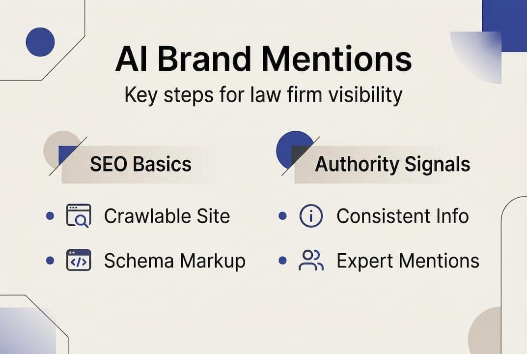 Infographic with steps for law firm AI mentions