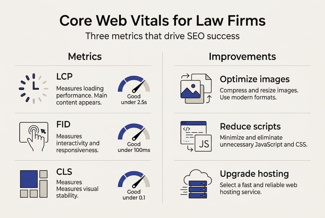 Infographic summarizing web vitals and improvements
