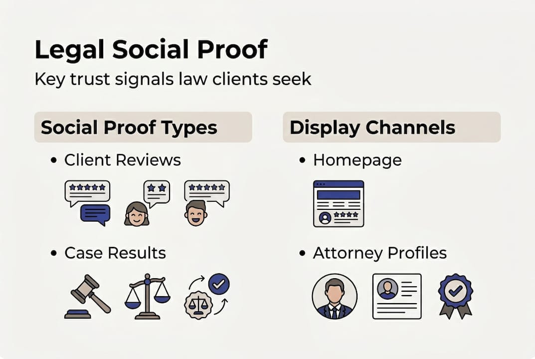 Social proof infographic for legal marketing overview