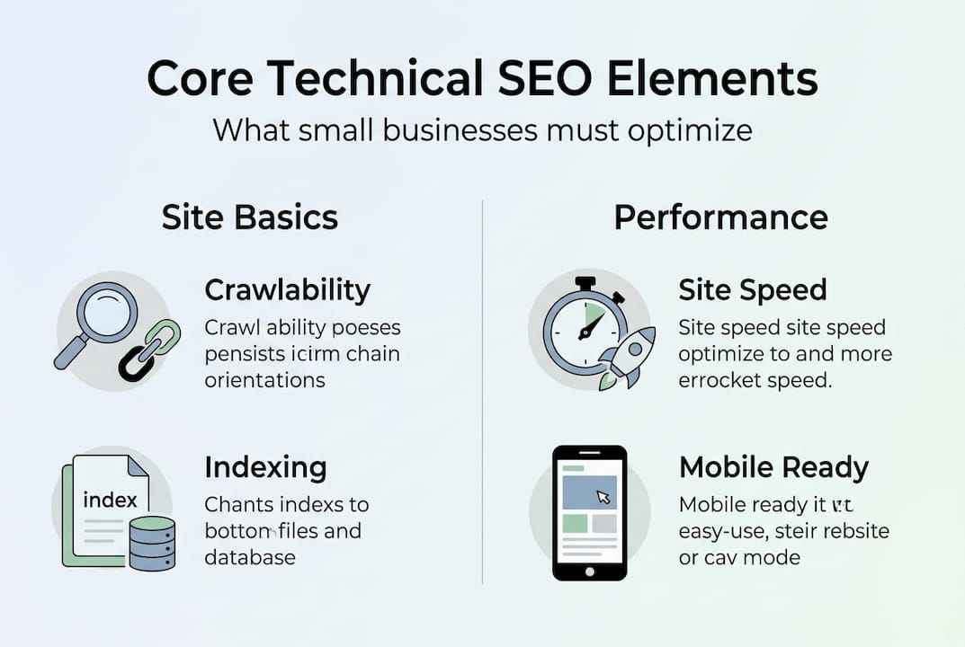 Infographic of core technical SEO elements