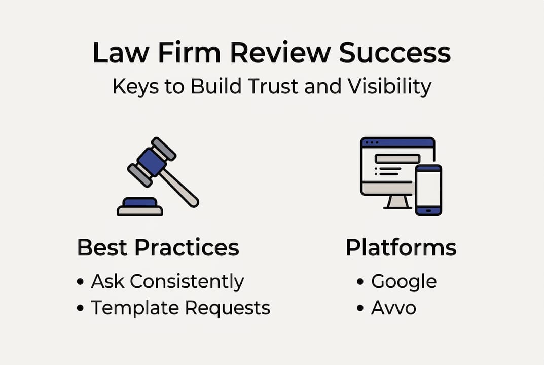 Infographic showing law firm review strategies