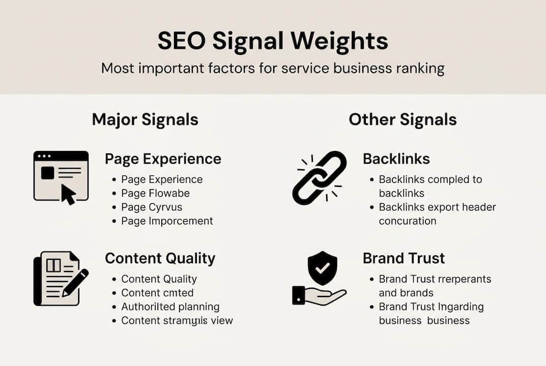 SEO ranking signals weighted infographic