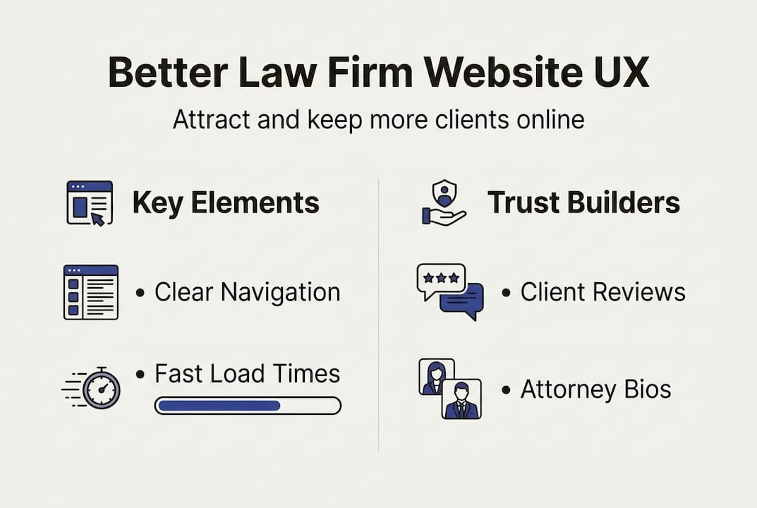 Infographic of key law firm website UX factors