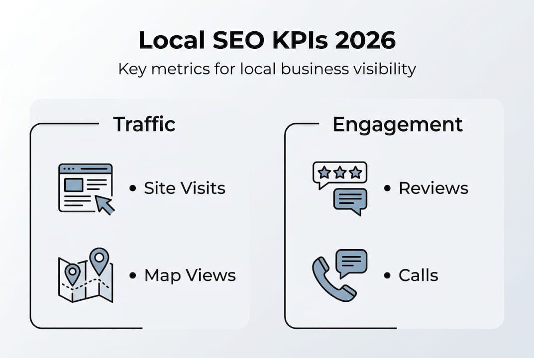Infographic displaying major local SEO KPIs