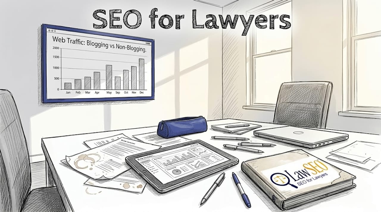 Man analyzing law firm website traffic data