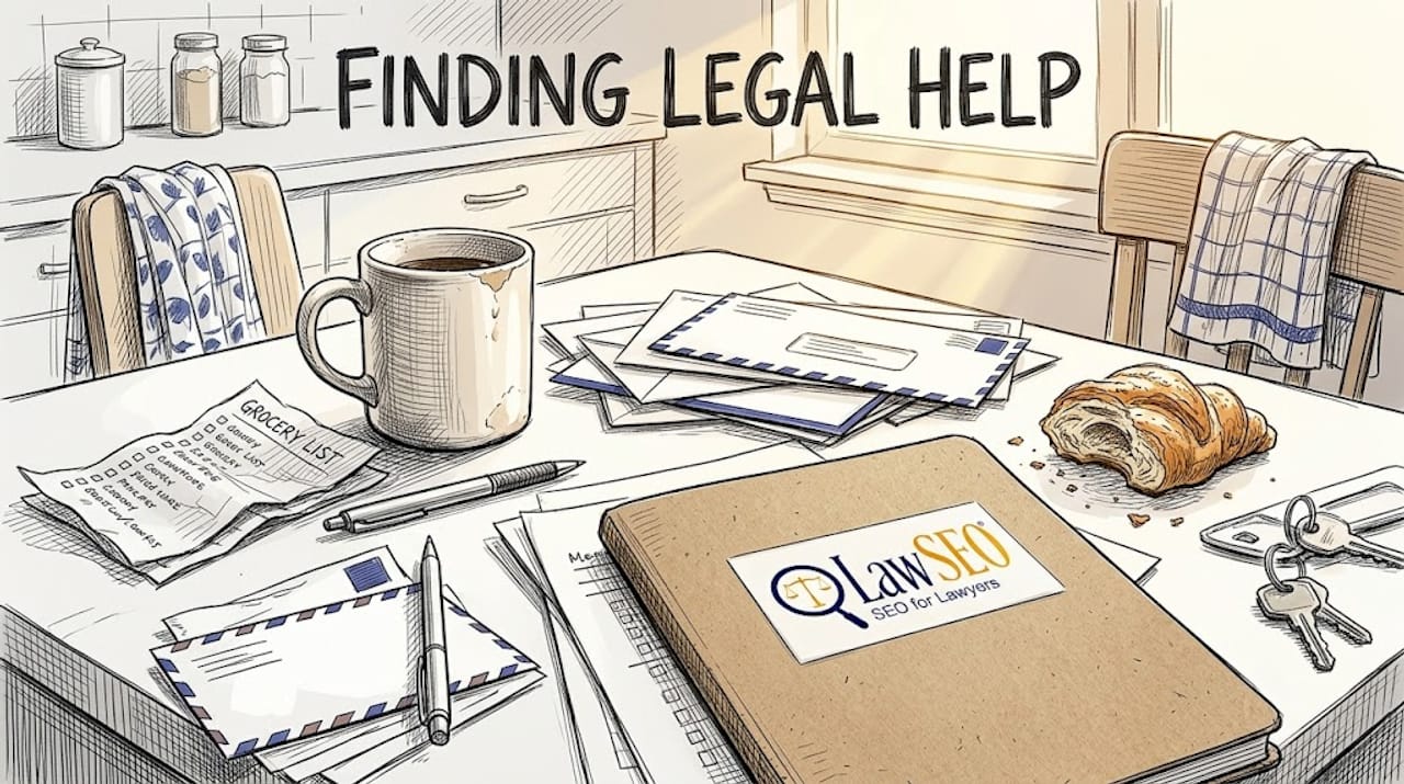 Client searching for law firm on cellphone