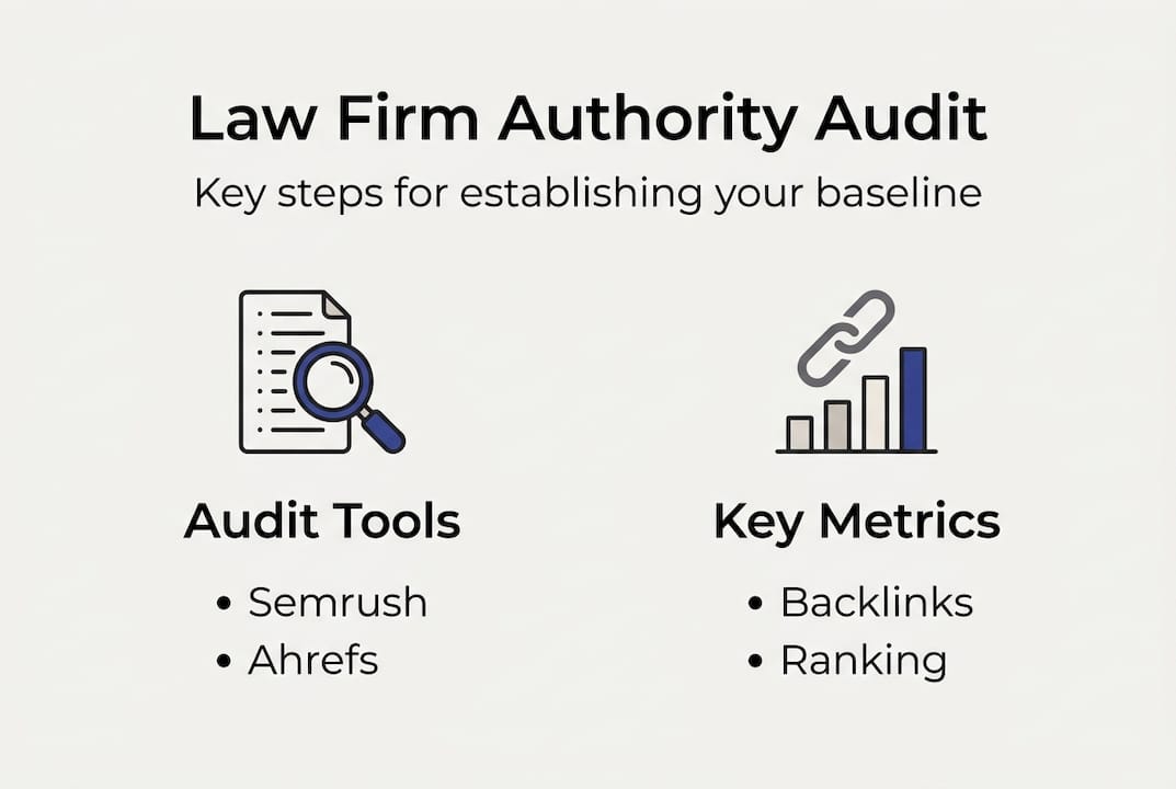 Infographic visualizing law firm authority audit