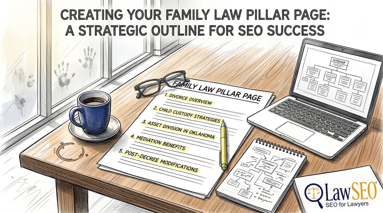 Strategist reviewing family law pillar page outline