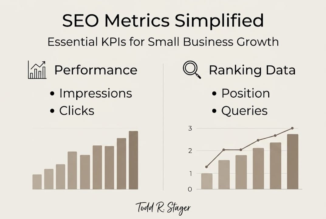 Infographic with essential SEO metrics for growth
