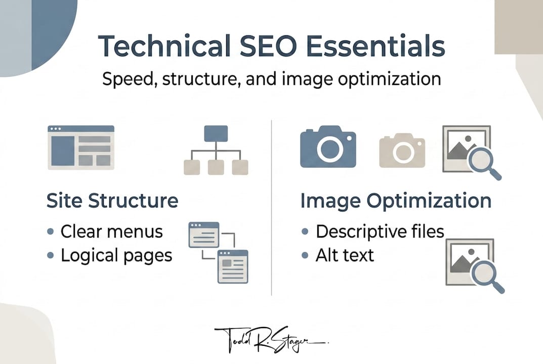 Infographic highlighting technical SEO essentials