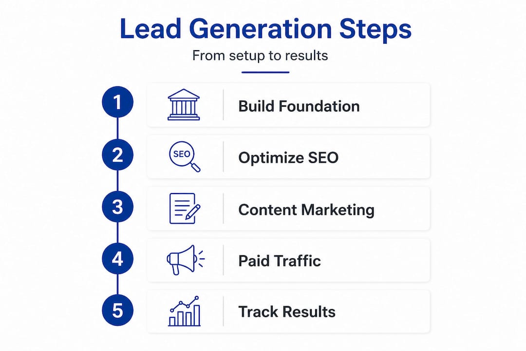 Infographic showing legal lead generation step-by-step