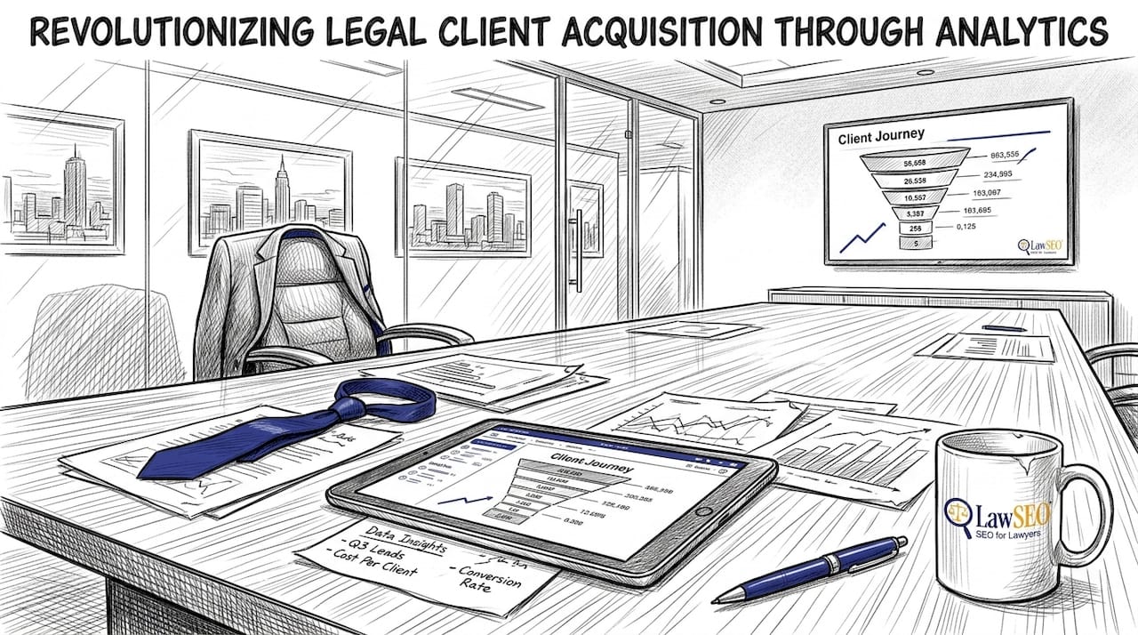 Manager examining legal client acquisition funnel