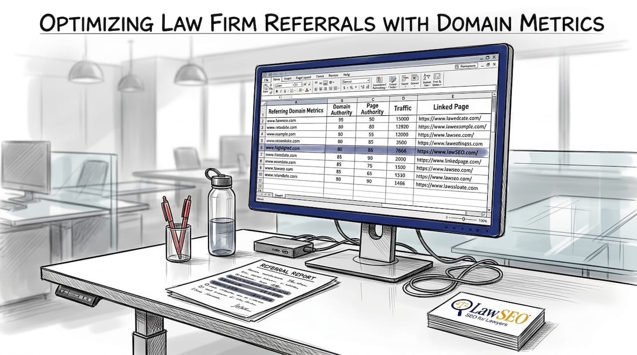 Paralegal checking law firm backlink audit