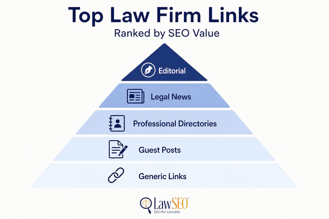 Hierarchy pyramid ranking law firm link types