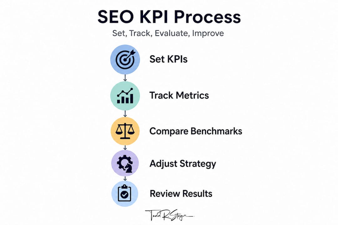 Infographic SEO KPI process for service businesses