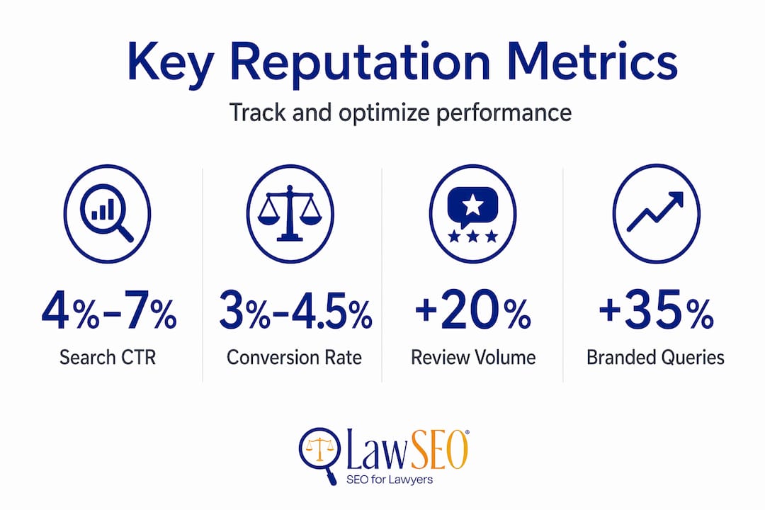 Statistics highlighting law firm reputation key metrics