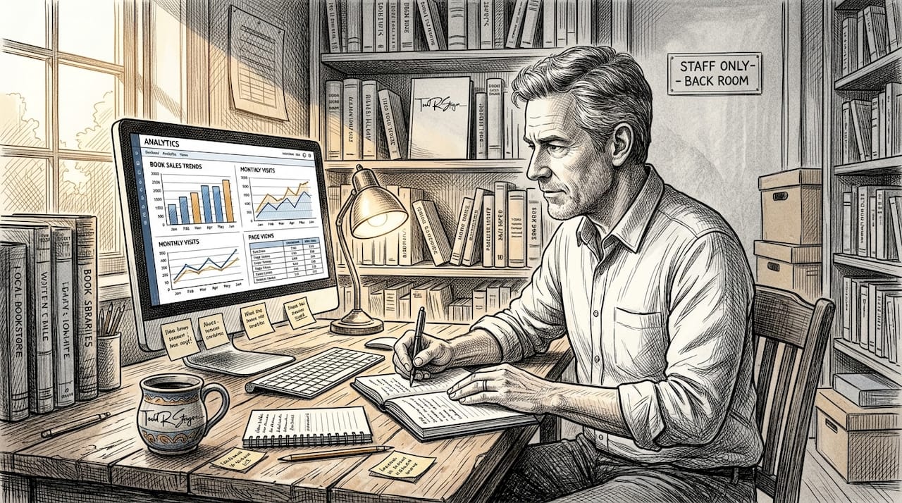 Small business owner planning SEO tasks