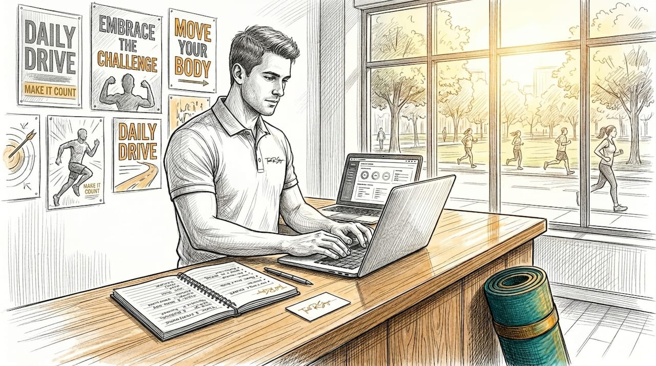 Gym receptionist updates online business listings
