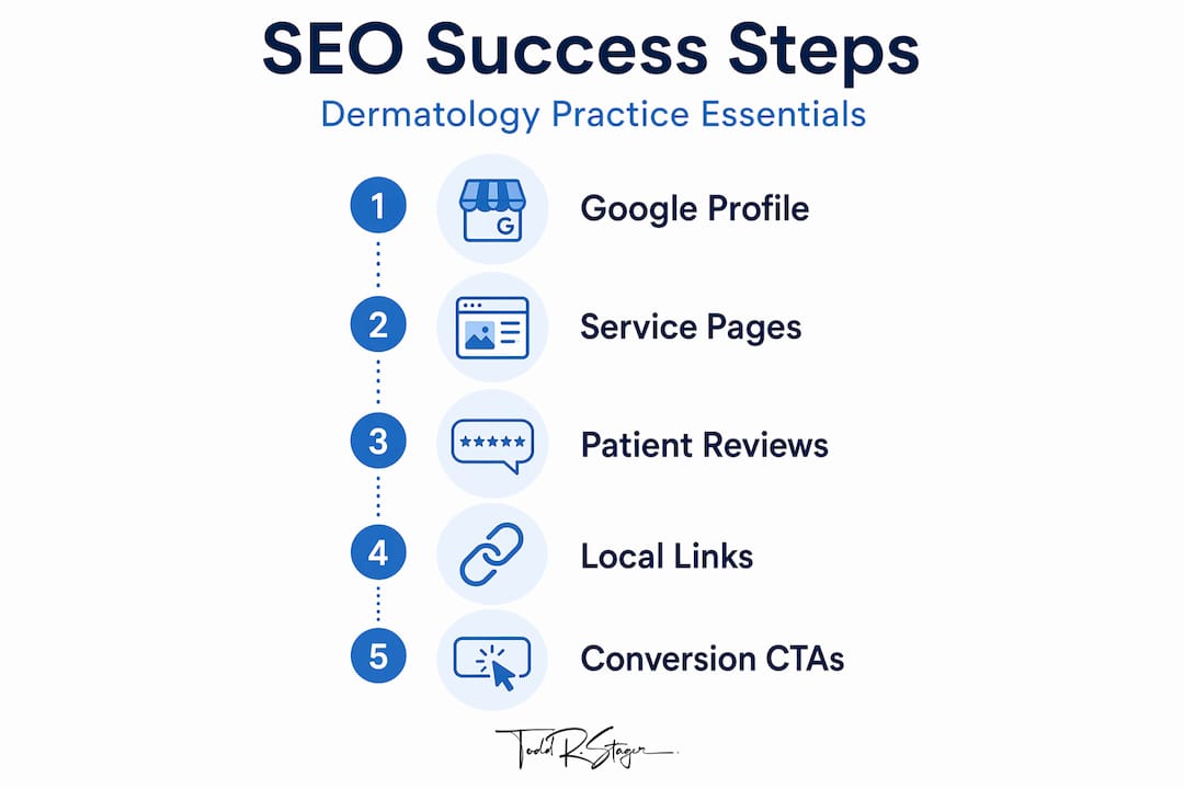 Infographic SEO steps for dermatology practices