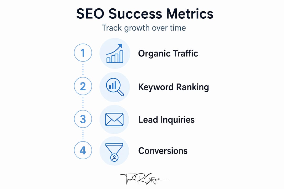 Infographic showing steps to measure CPA SEO success