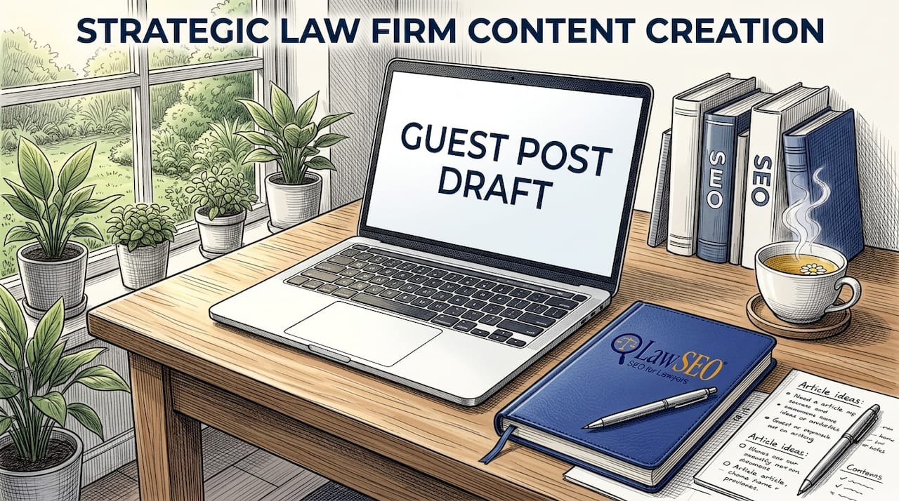 Content strategist drafting guest post article