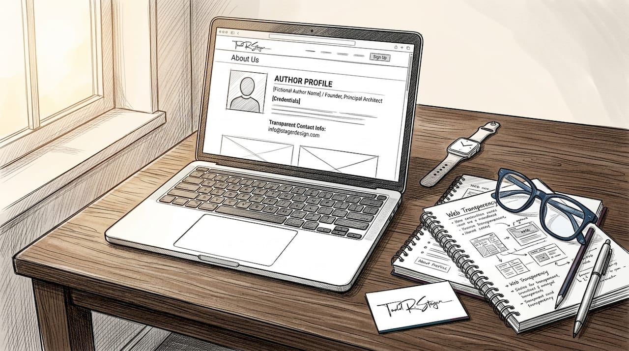 Website showing expertise and transparent information