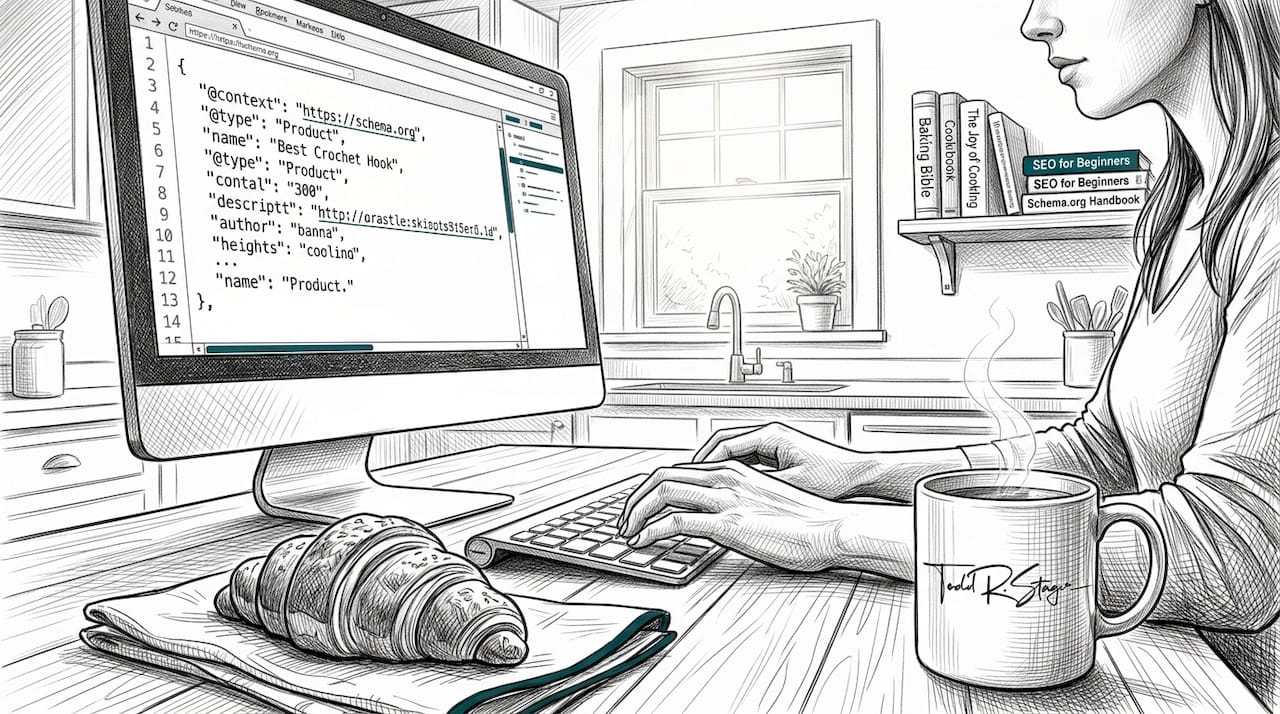 Developer optimizing restaurant website SEO code