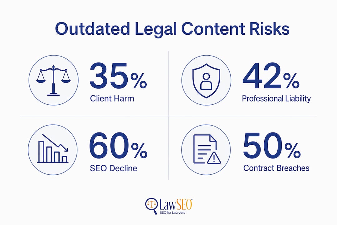 Infographic showing risks of outdated legal content