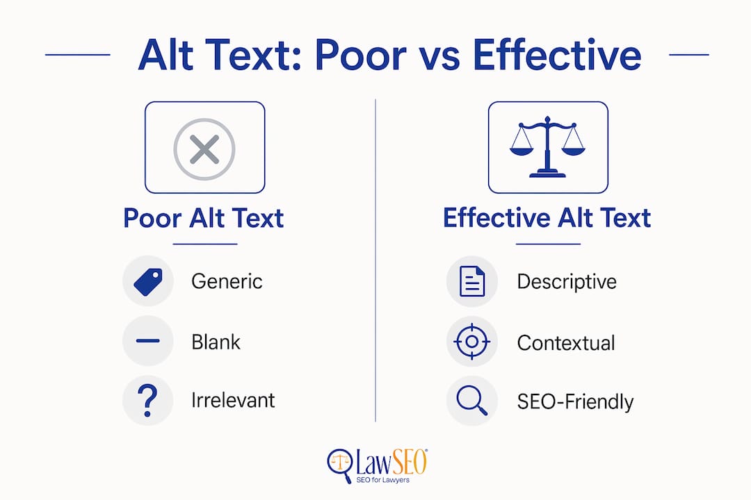 Infographic comparing poor and effective alt text