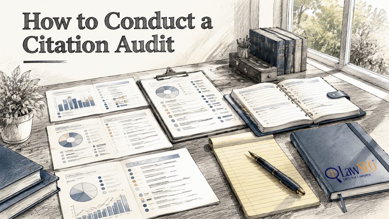 Citation audit documents on white desk