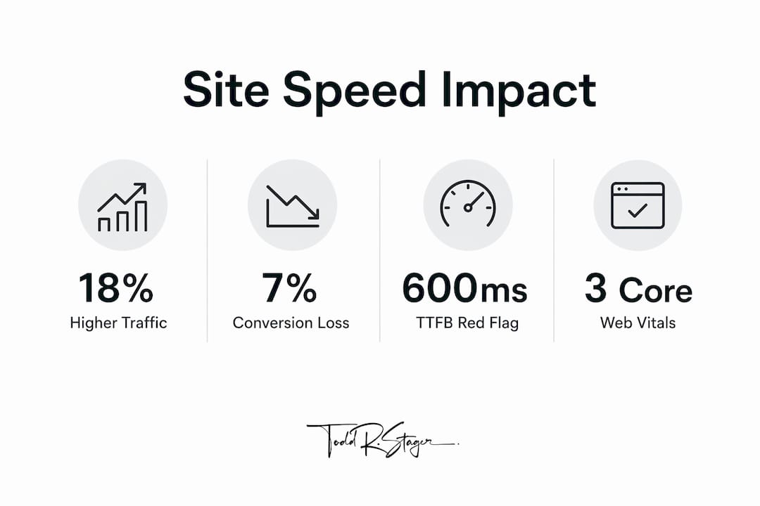 Infographic showing site speed impact statistics