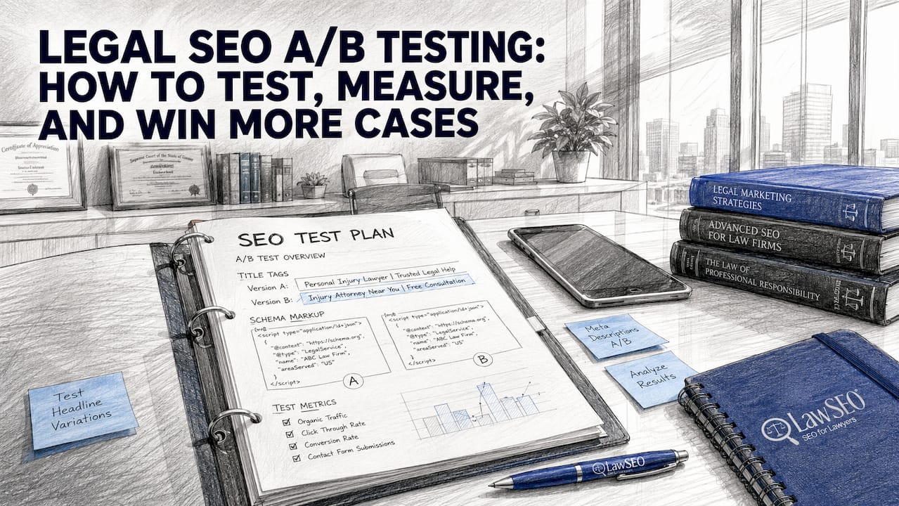 Close-up of SEO test plan and digital tools on desk