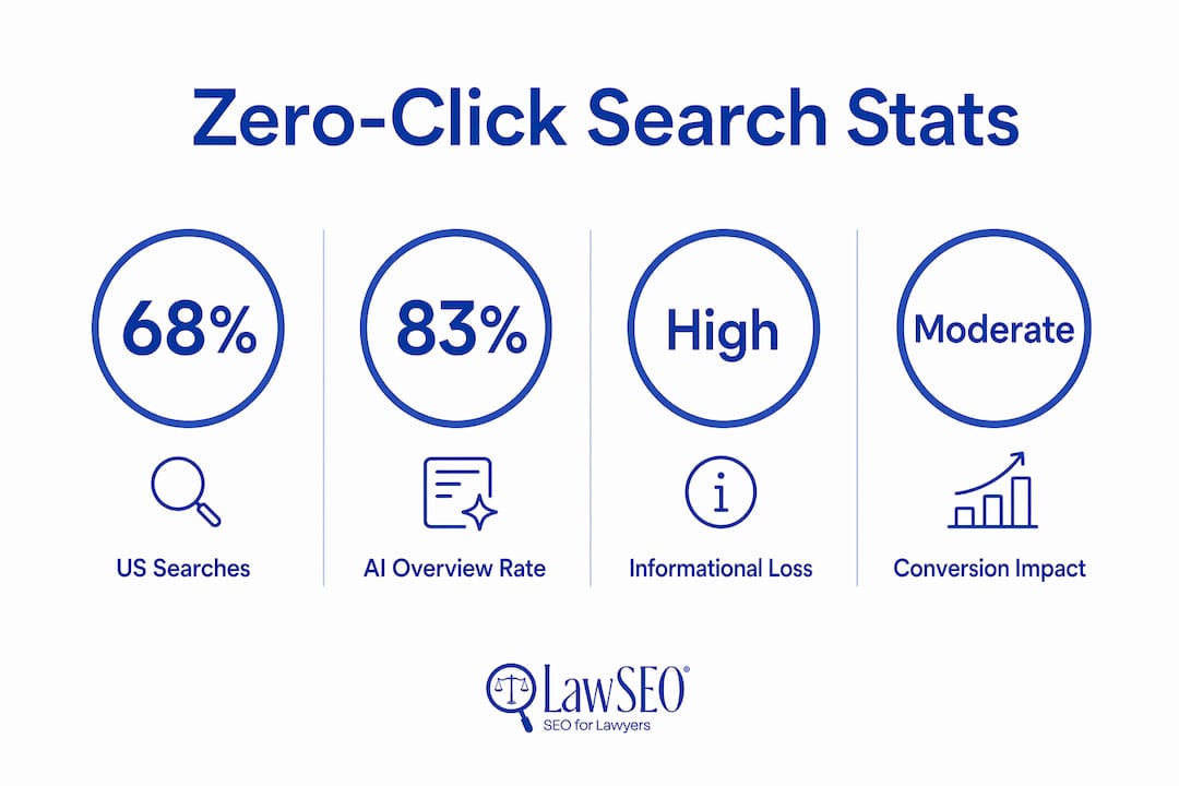 Infographic presenting zero-click search statistics