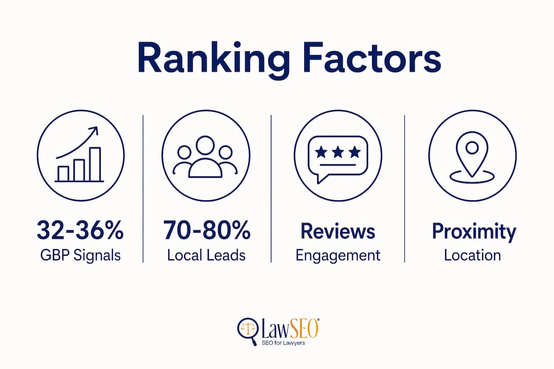 Infographic showing key local search ranking factors