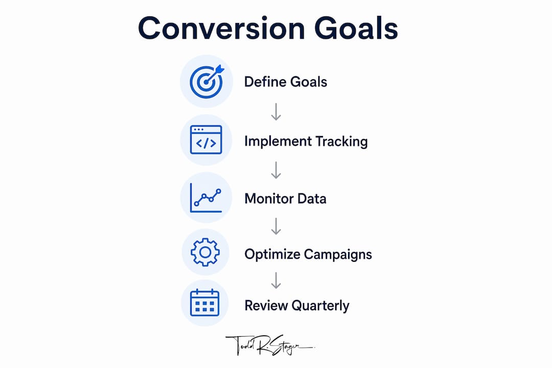 Infographic outlining conversion tracking process steps