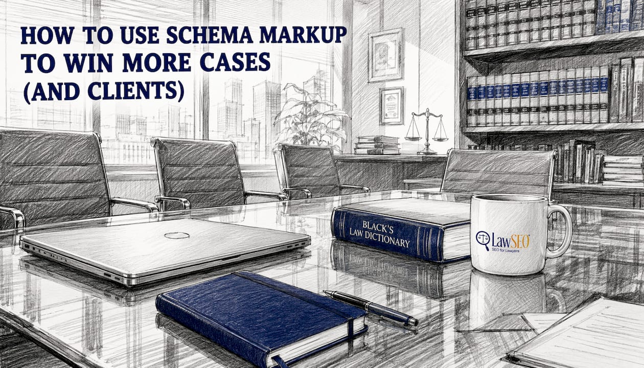 Close-up of law firm SEO comparison workspace
