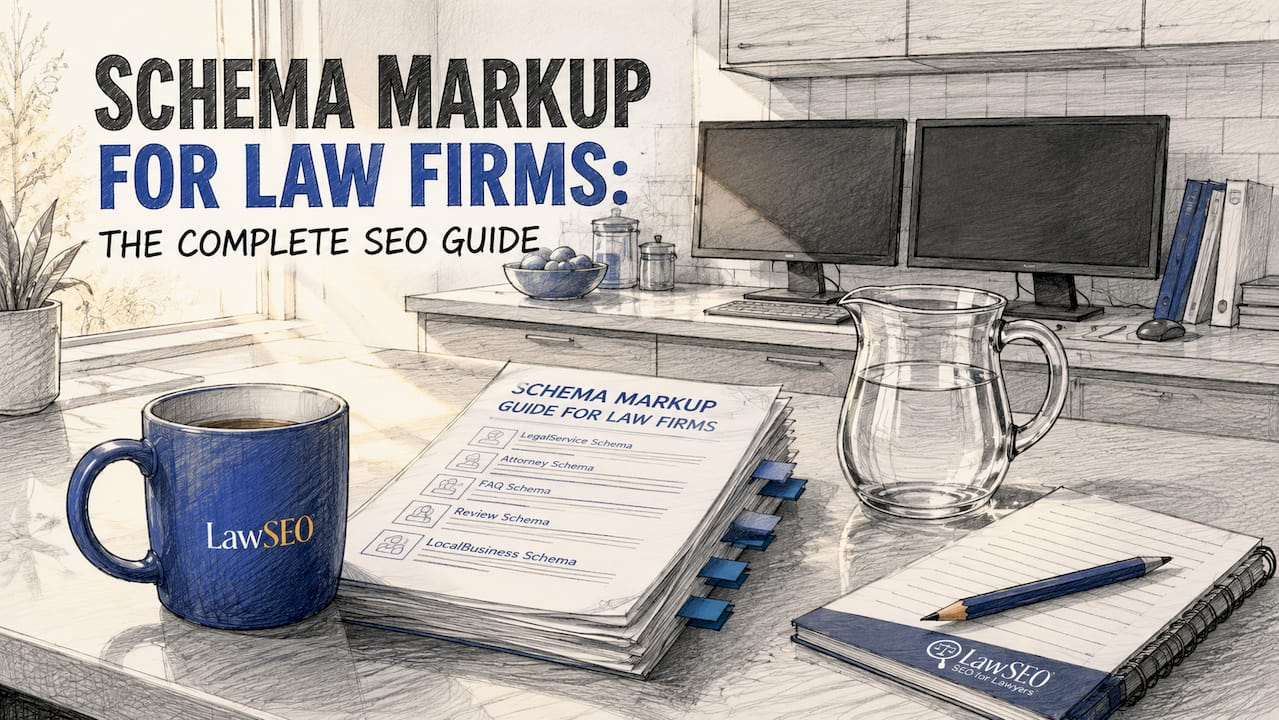 Technical SEO workspace with devices and documents