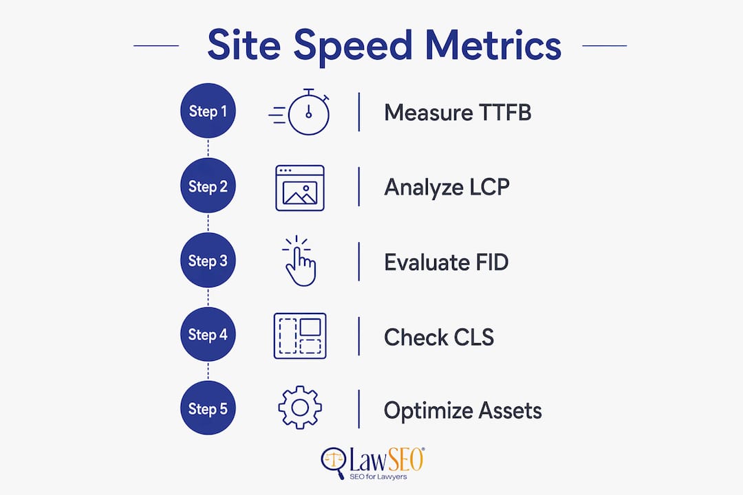 Infographic showing steps to measure and improve site speed